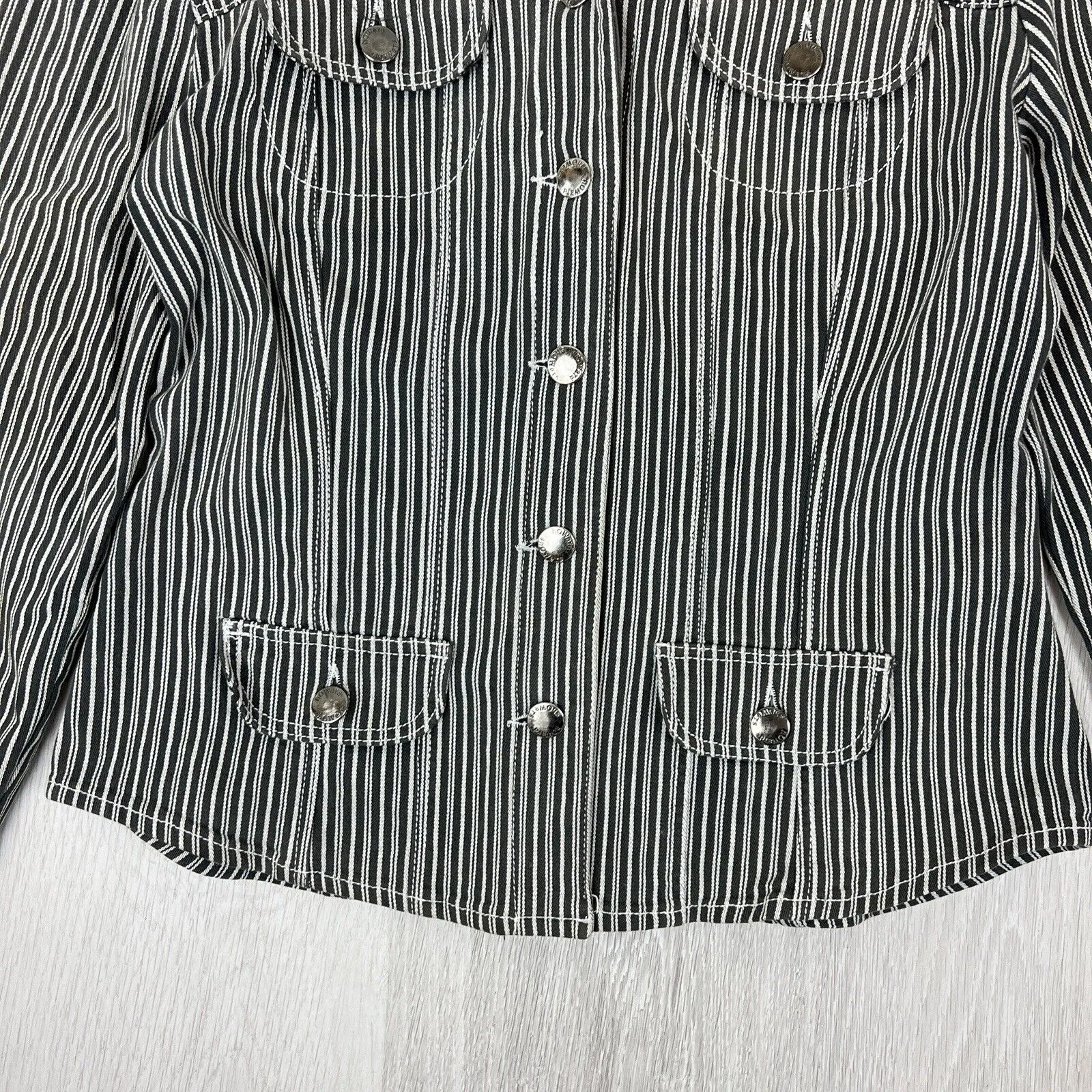 Howard Showers Womens Cropped Button Up Biker Style Jacket Size 10