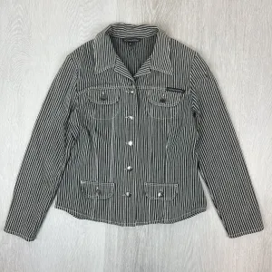 Howard Showers Womens Cropped Button Up Biker Style Jacket Size 10