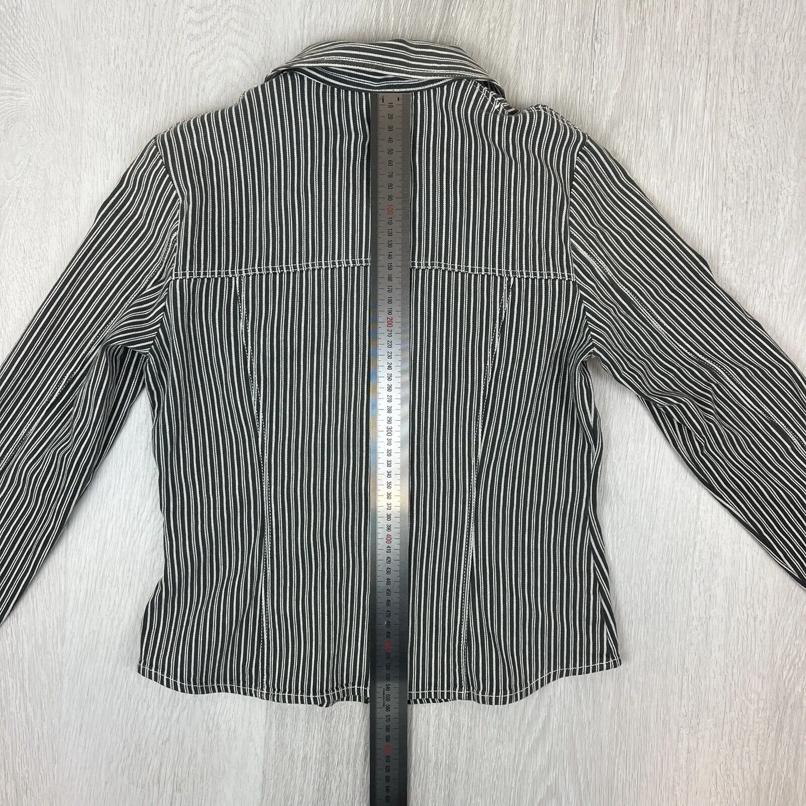 Howard Showers Womens Cropped Button Up Biker Style Jacket Size 10