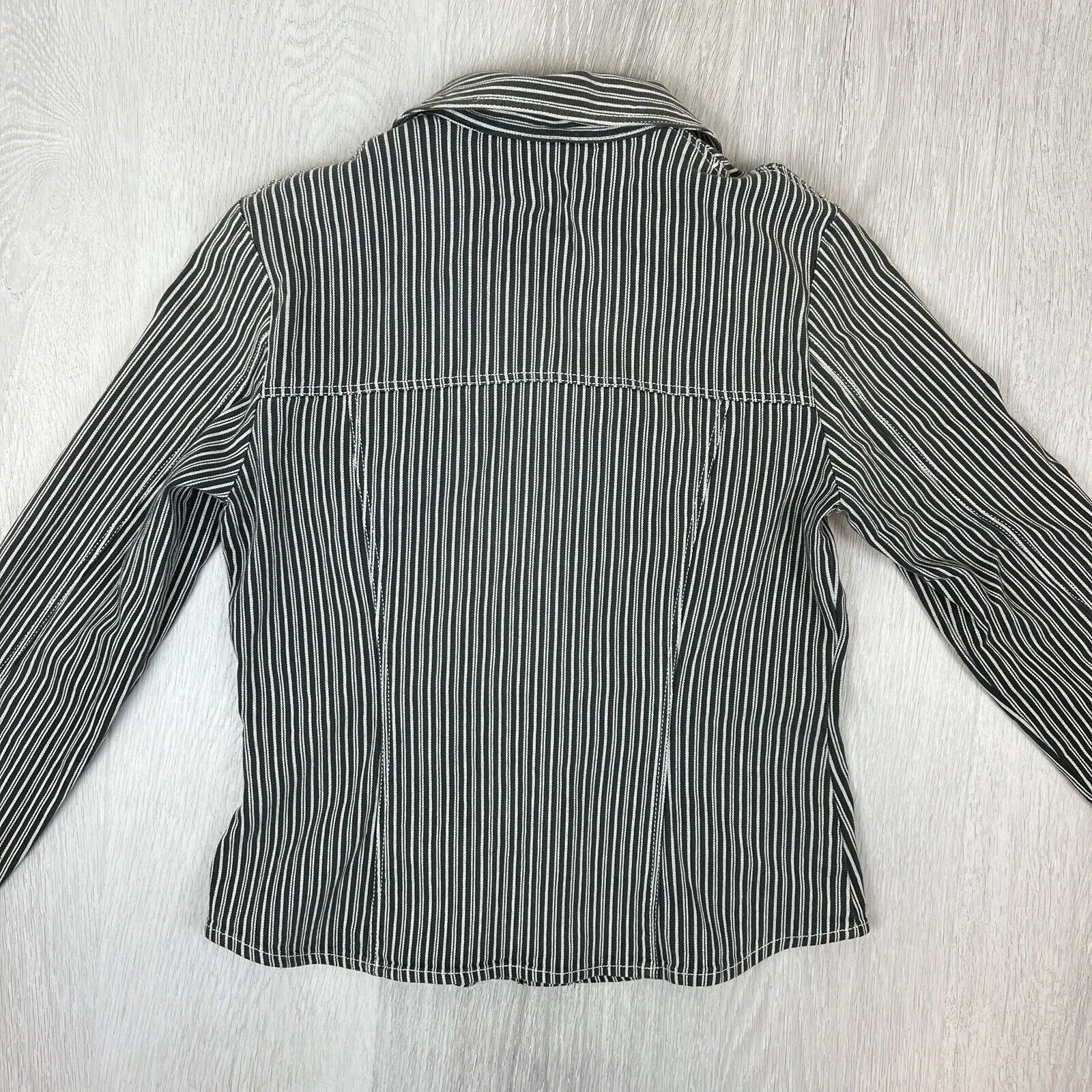 Howard Showers Womens Cropped Button Up Biker Style Jacket Size 10