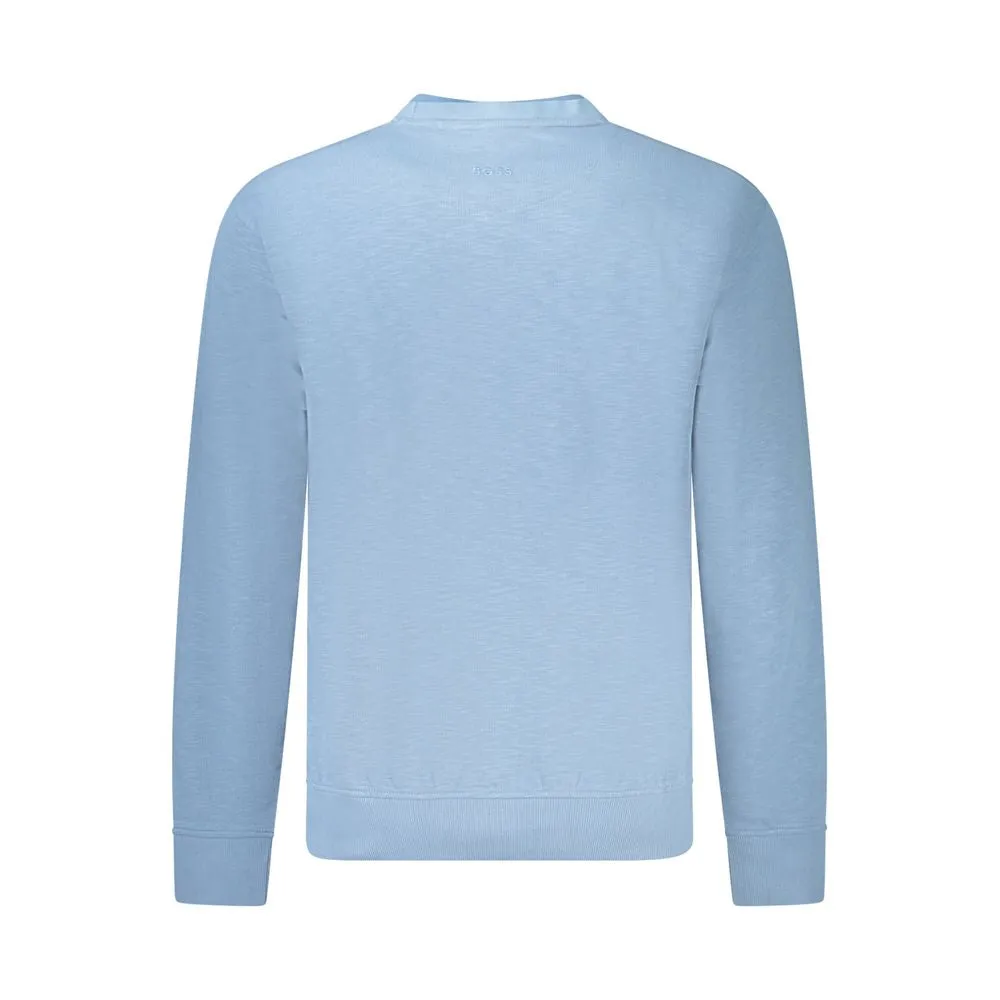 Hugo Boss Light Blue Cotton Men Sweater