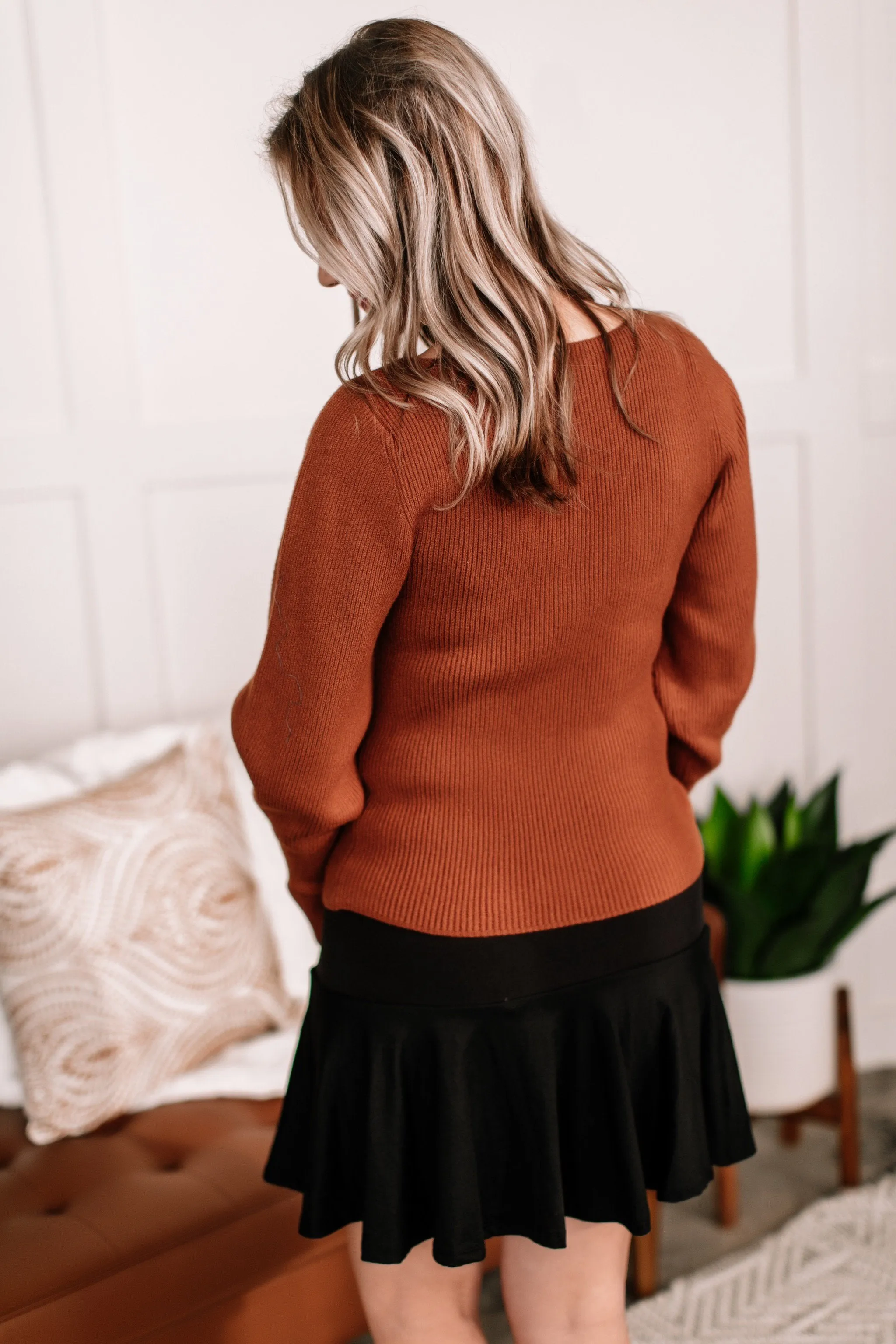 I'll Huff And I'll Puff Sweater in Copper