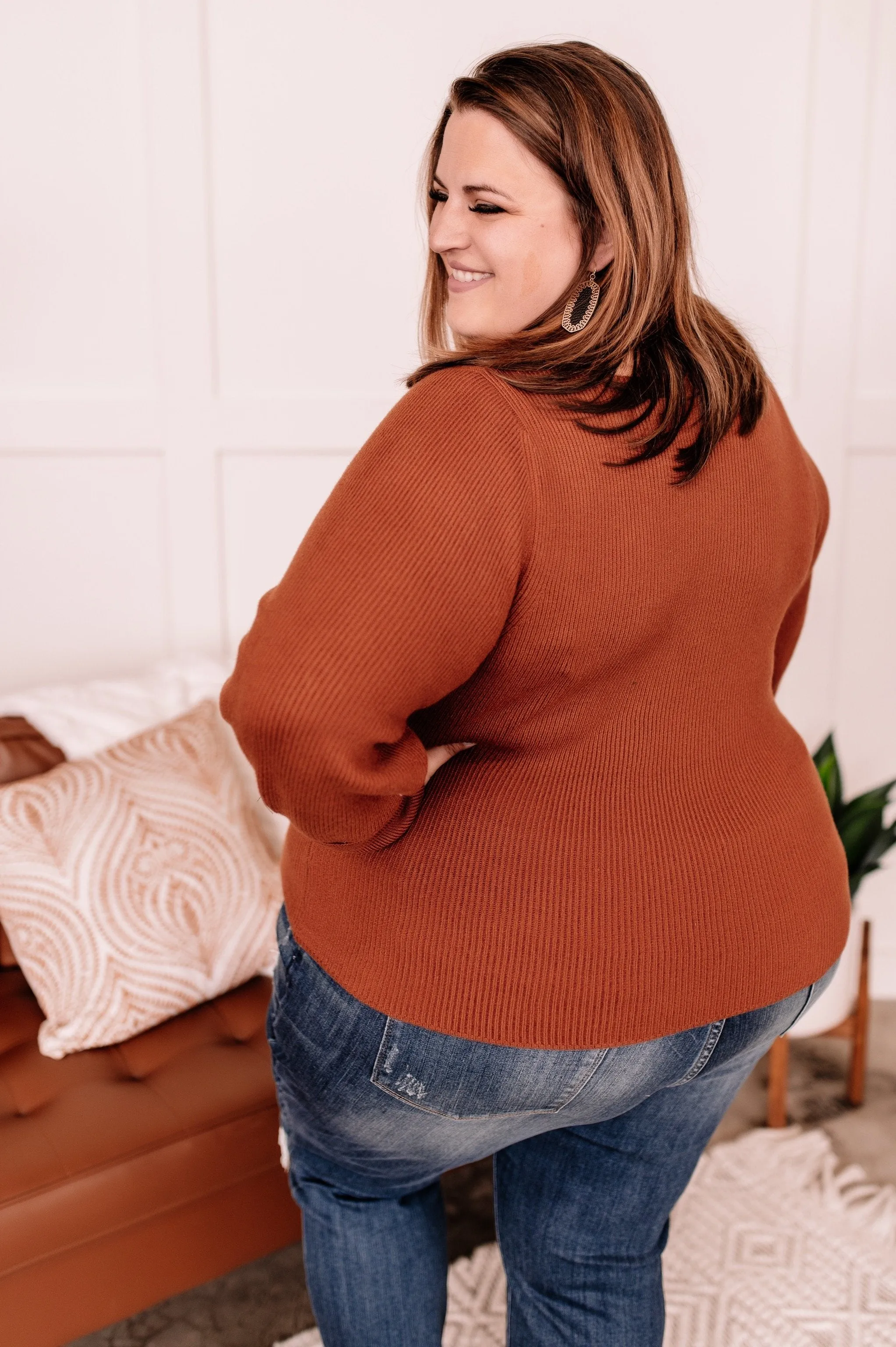 I'll Huff And I'll Puff Sweater in Copper