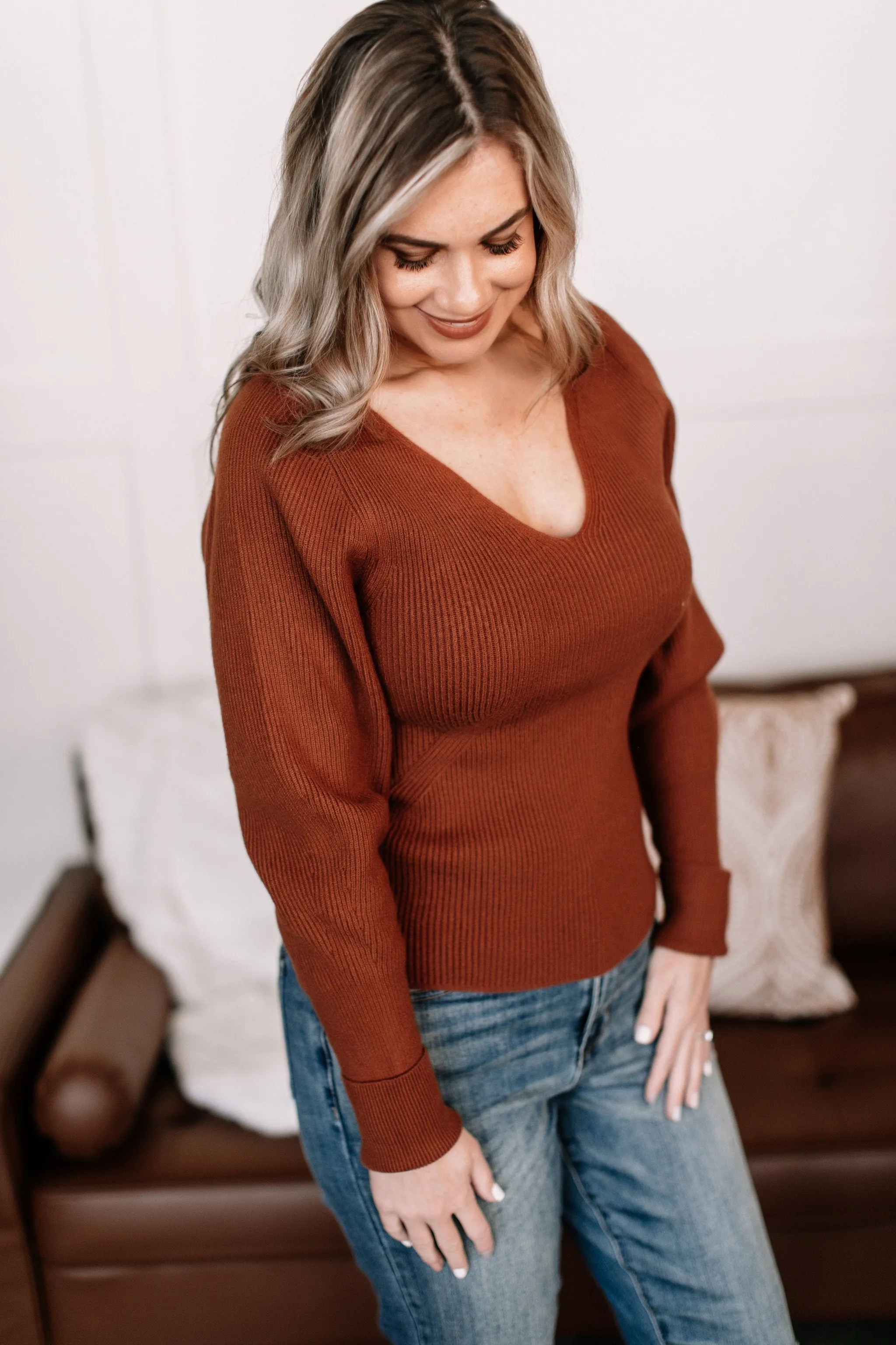 I'll Huff And I'll Puff Sweater in Copper
