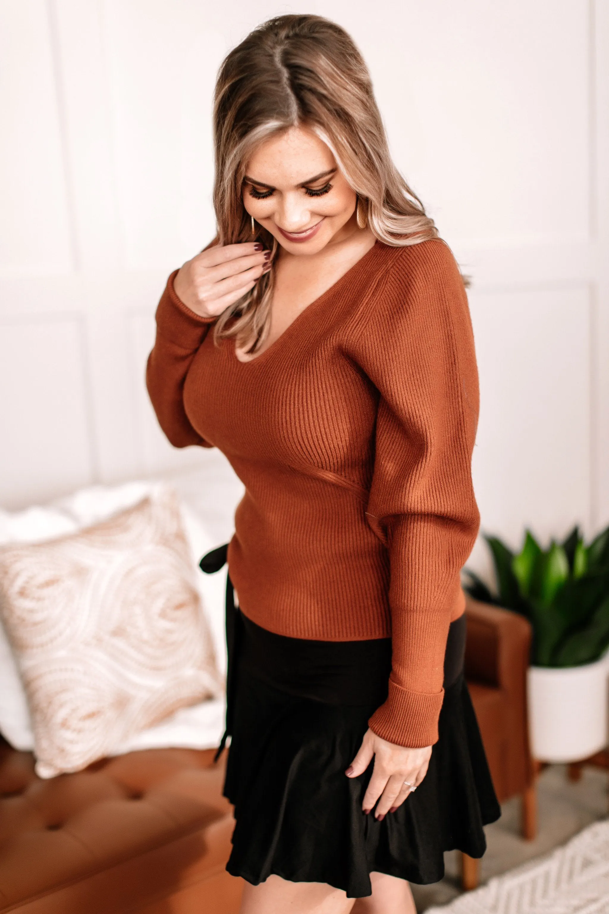 I'll Huff And I'll Puff Sweater in Copper