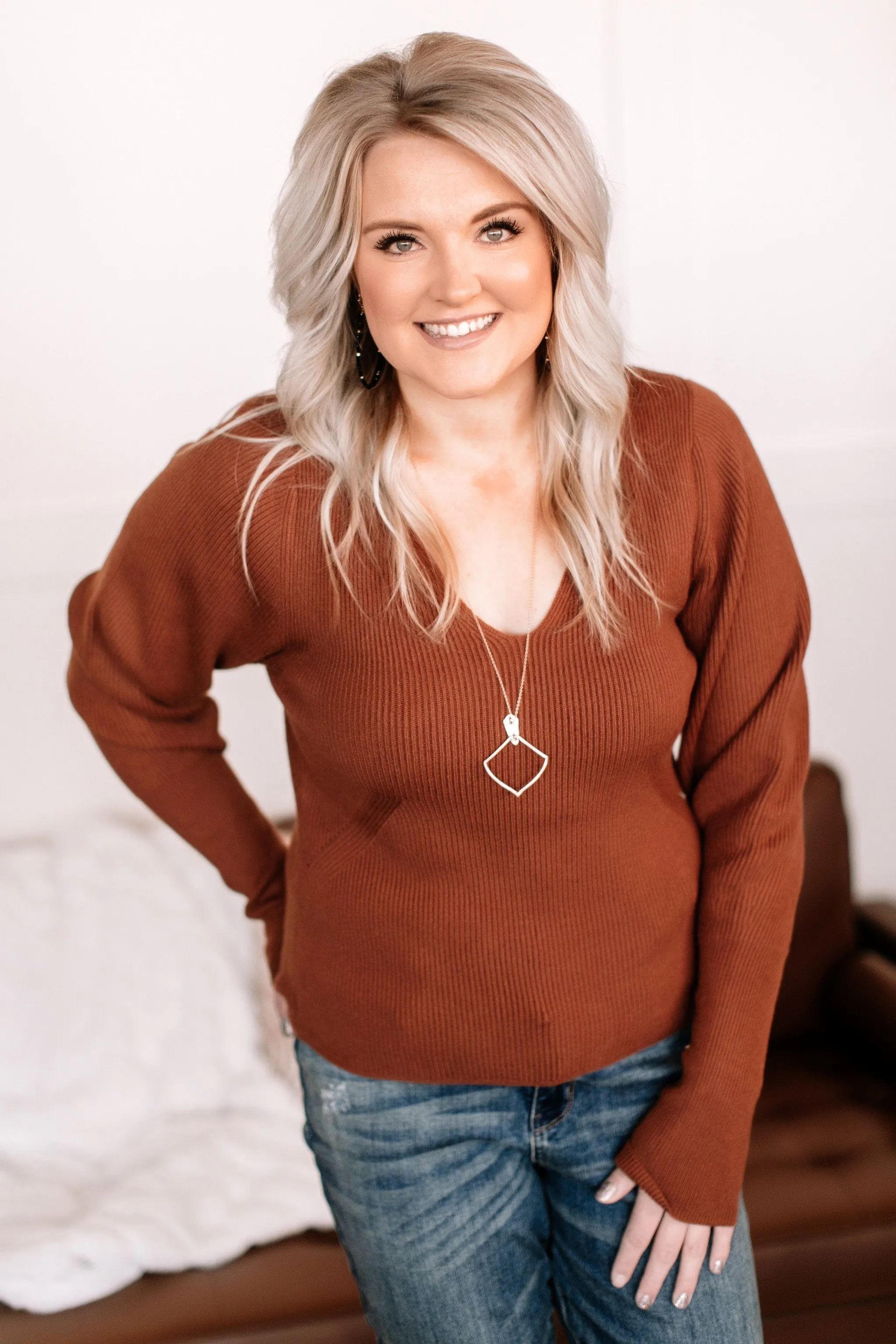 I'll Huff And I'll Puff Sweater in Copper