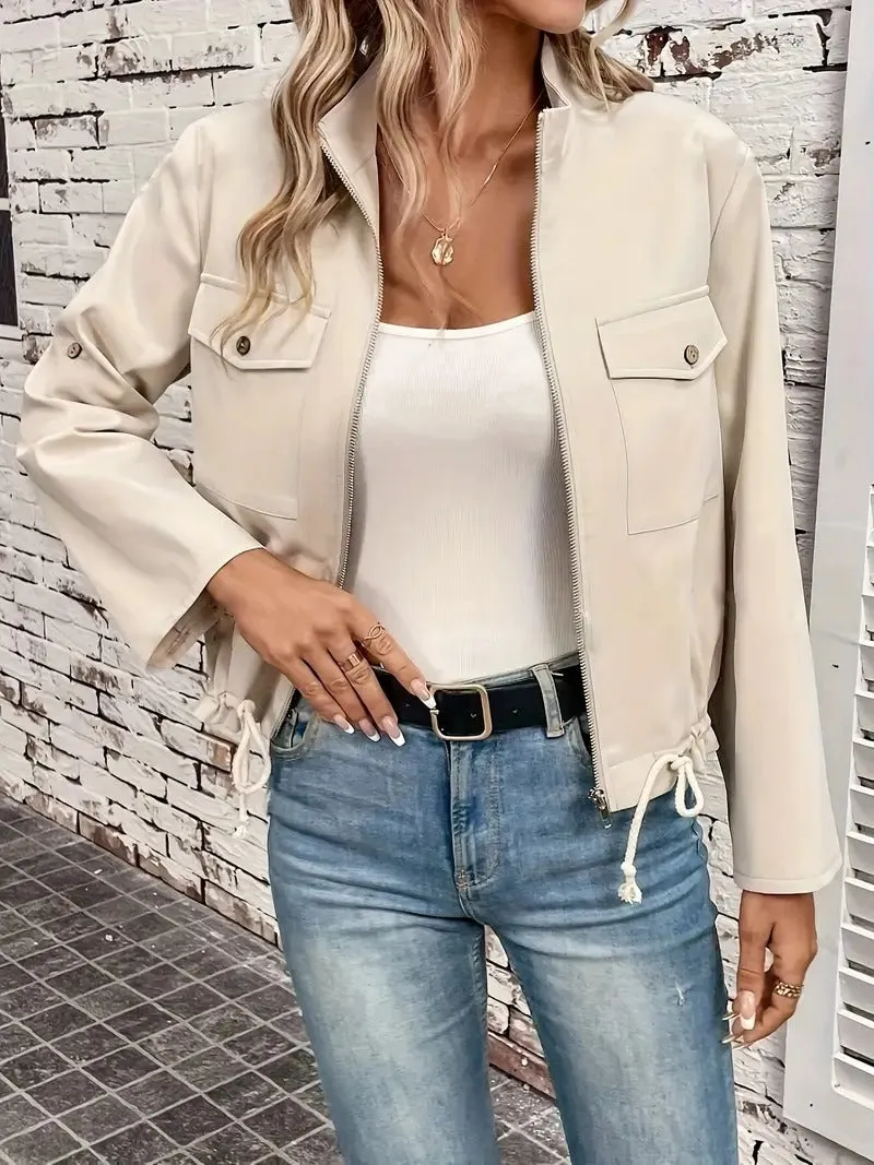 Isla - lässige Jacke mit Kordelzug und Reißverschluss