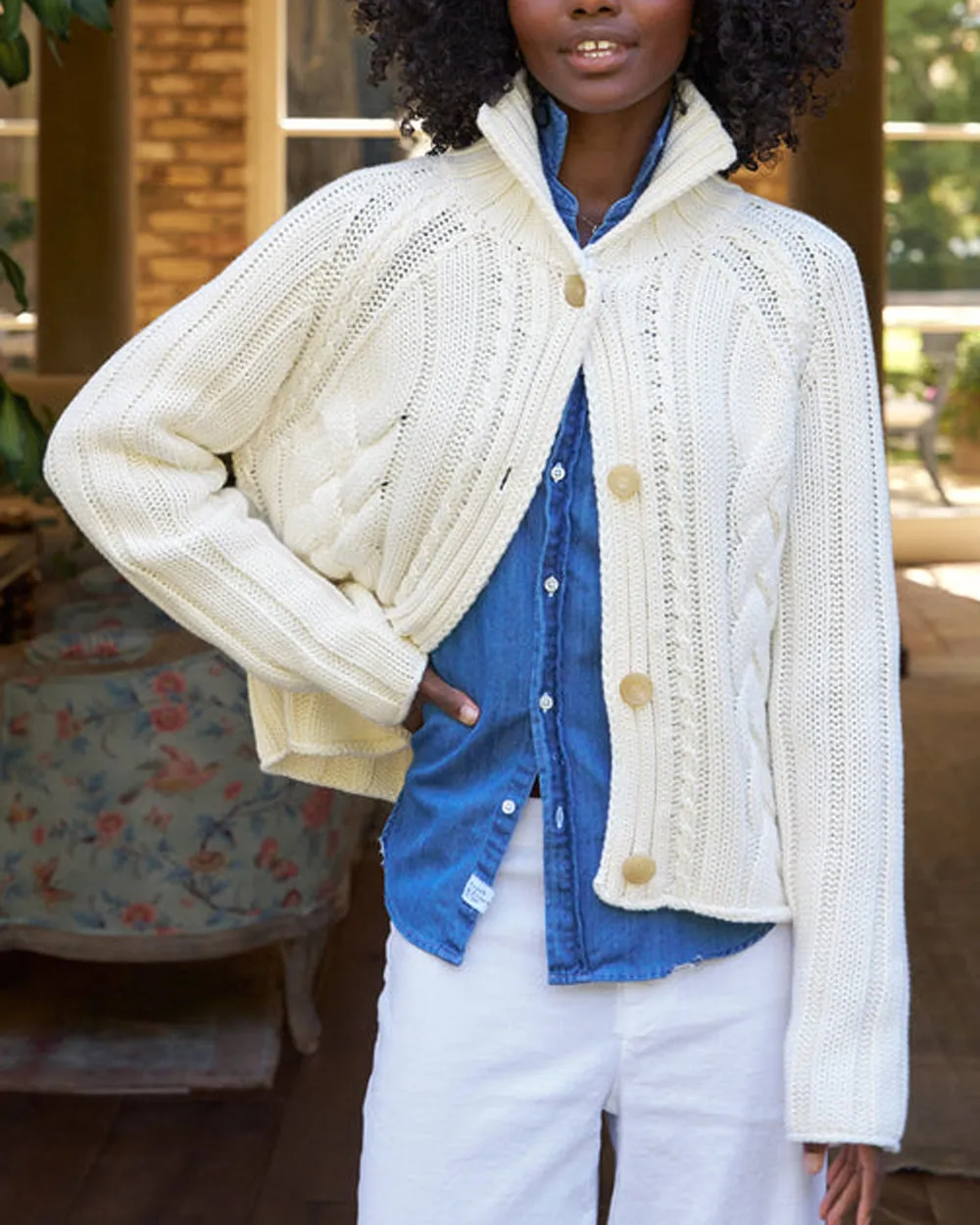 Ivory Mini Cotswolds Cardigan