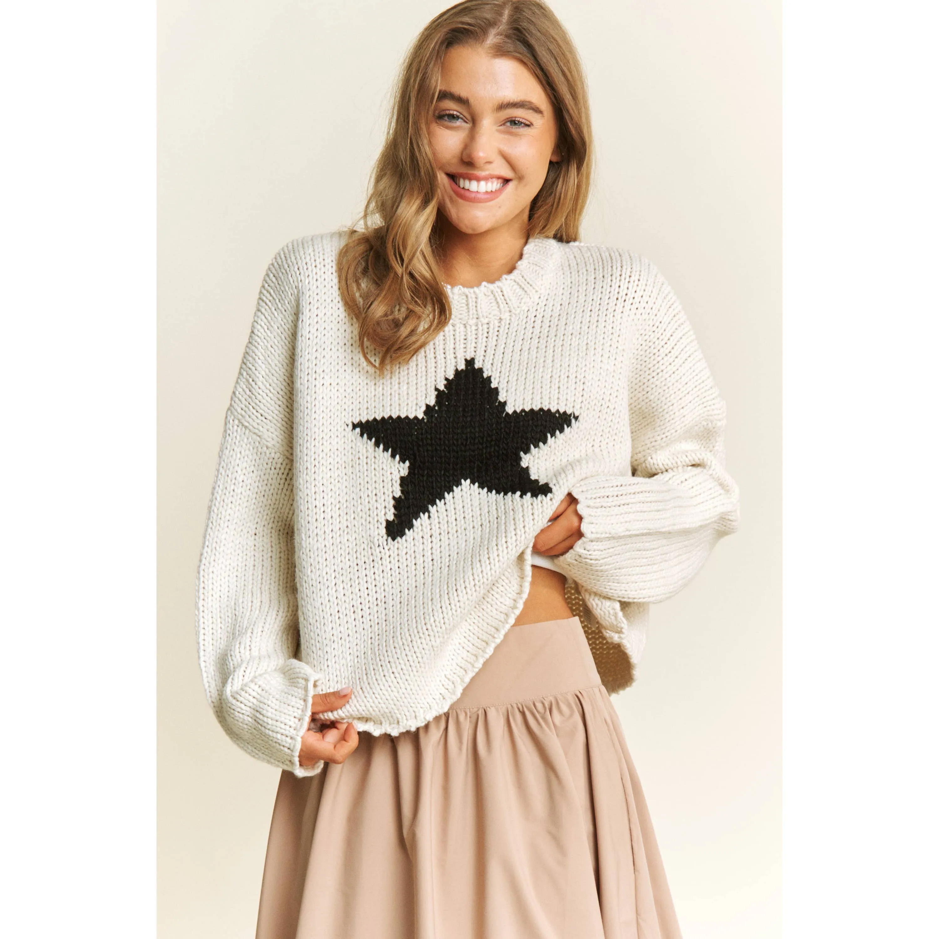 Ivory Star Sweater