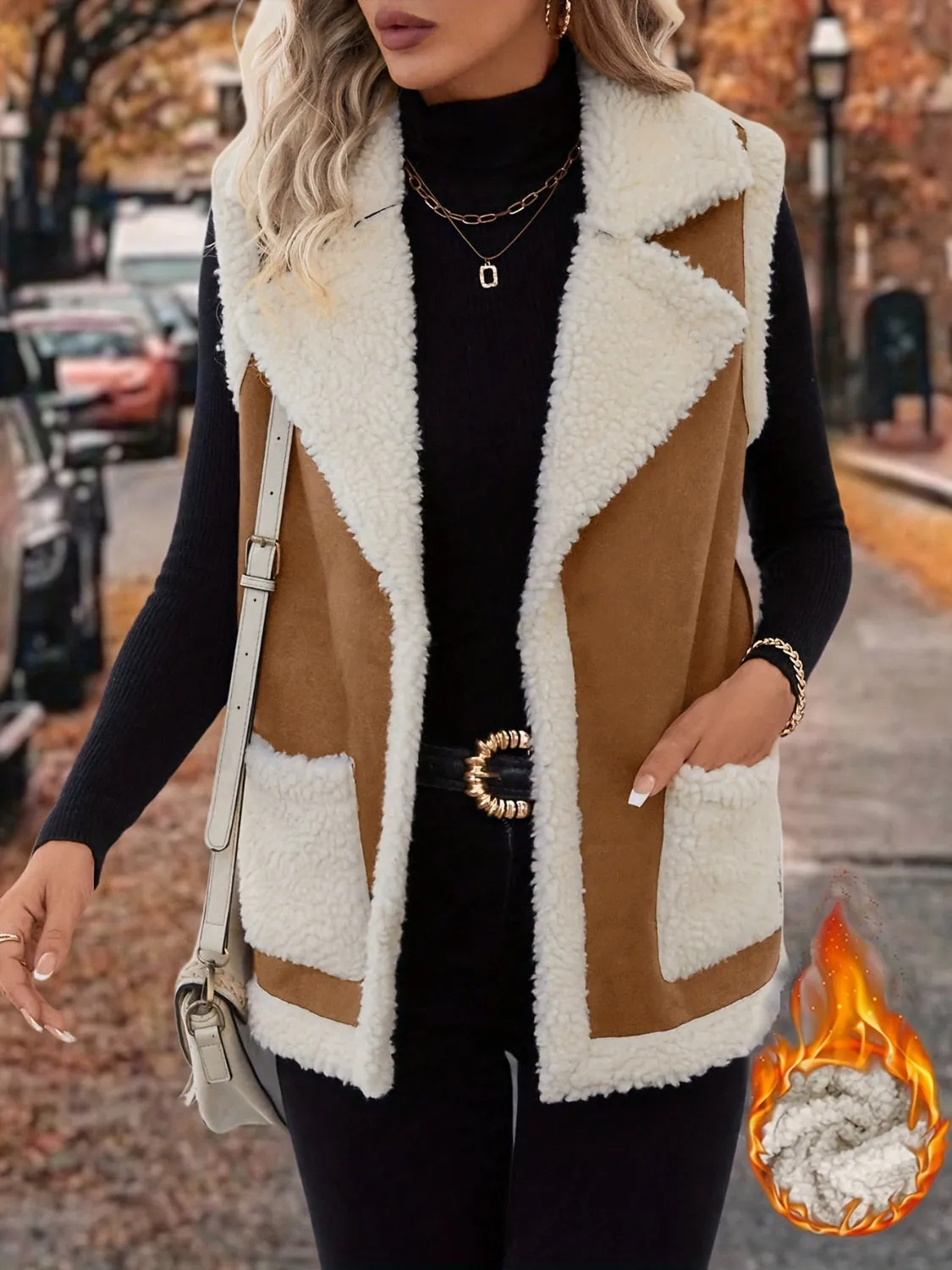 Janice Open Front Sherpa Vest