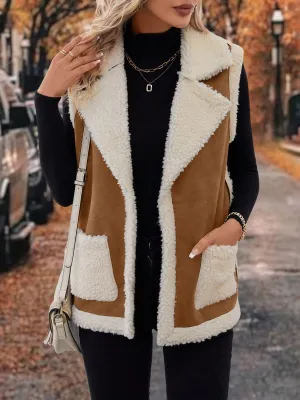 Janice Open Front Sherpa Vest