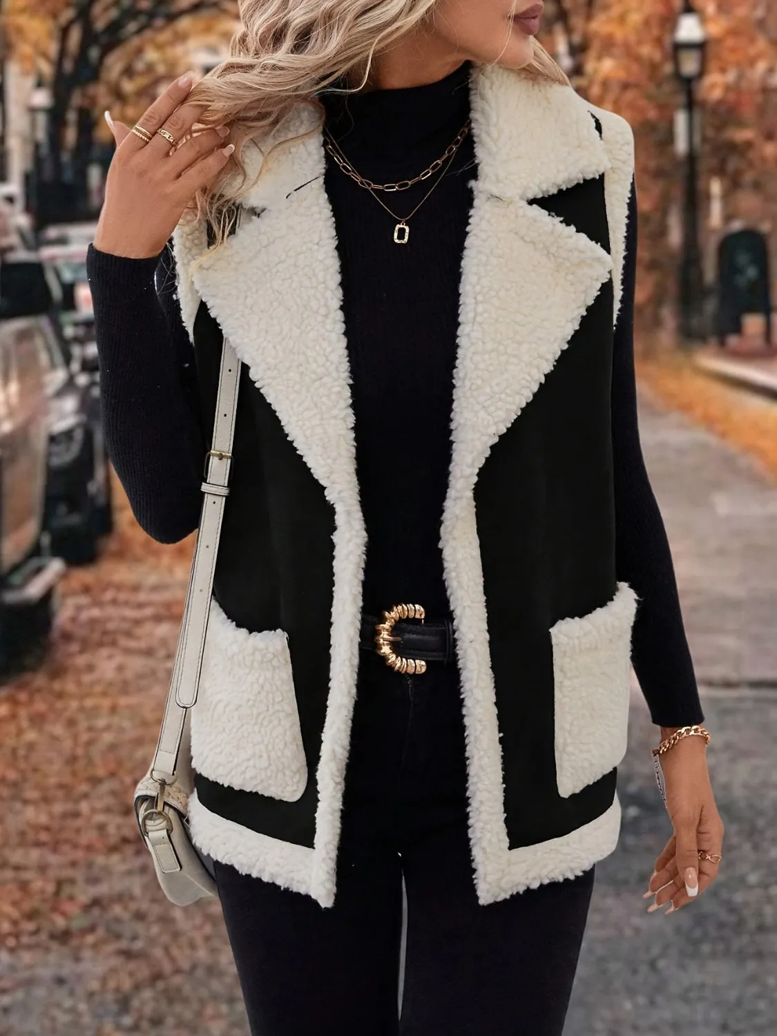 Janice Open Front Sherpa Vest