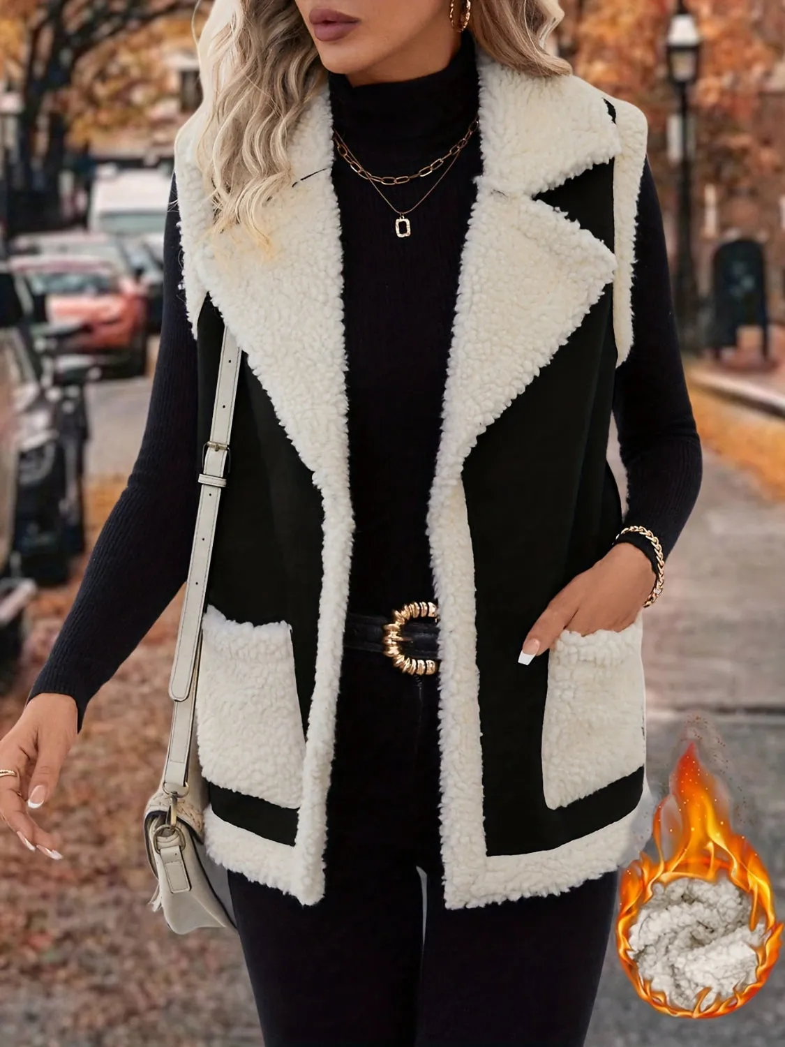 Janice Open Front Sherpa Vest