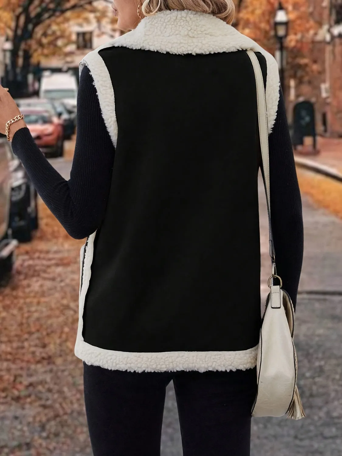 Janice Open Front Sherpa Vest