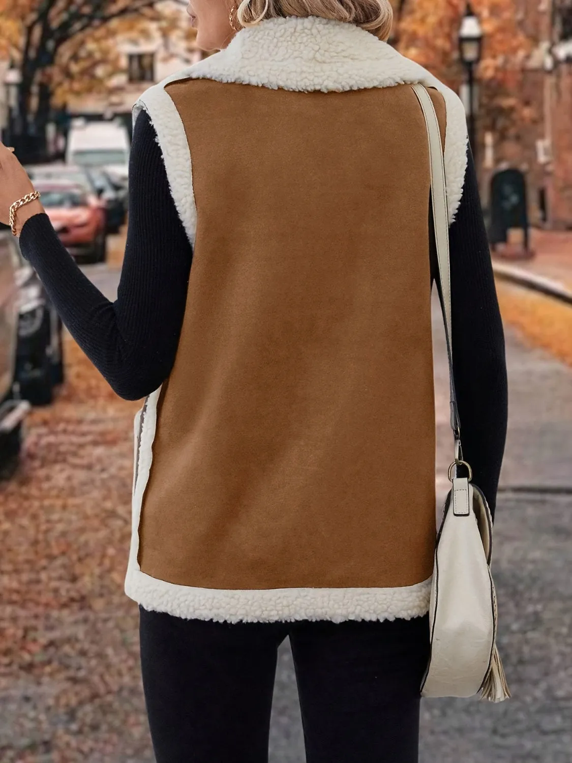 Janice Open Front Sherpa Vest