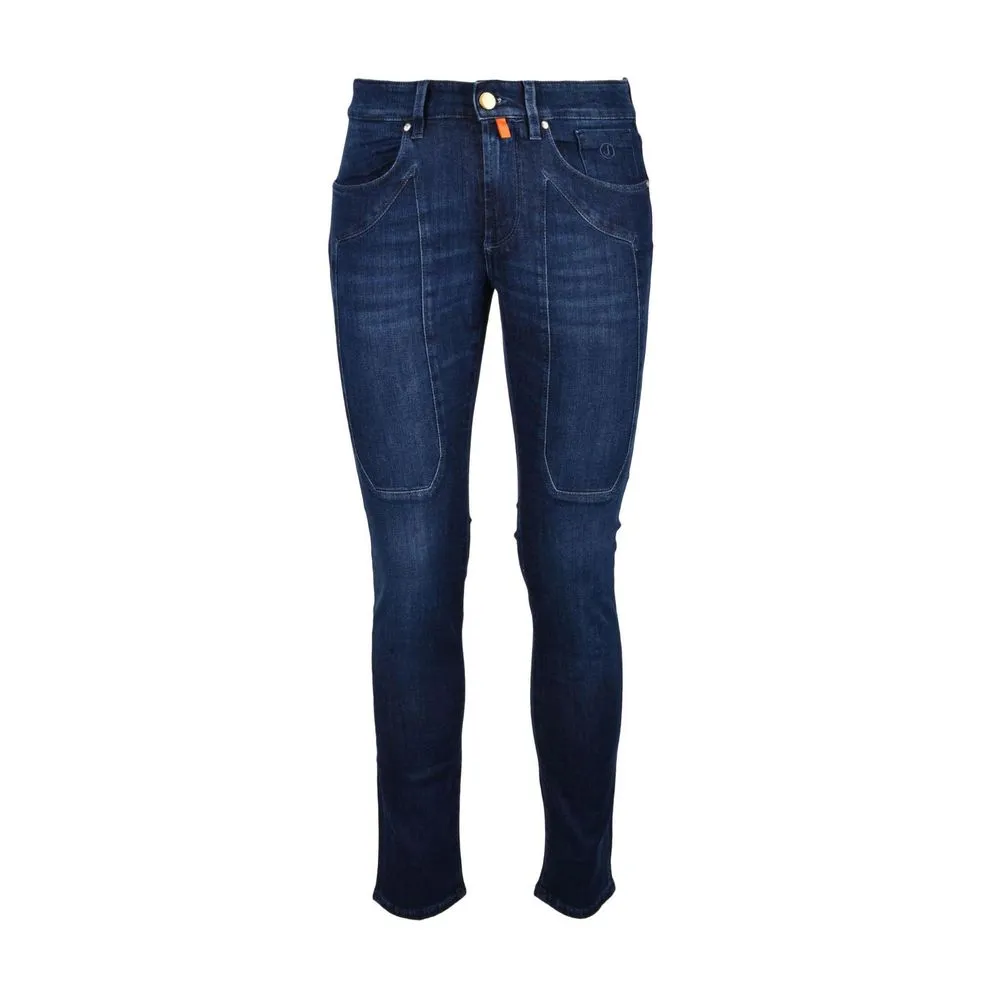 Jeckerson Blue Cotton Jeans & Pant