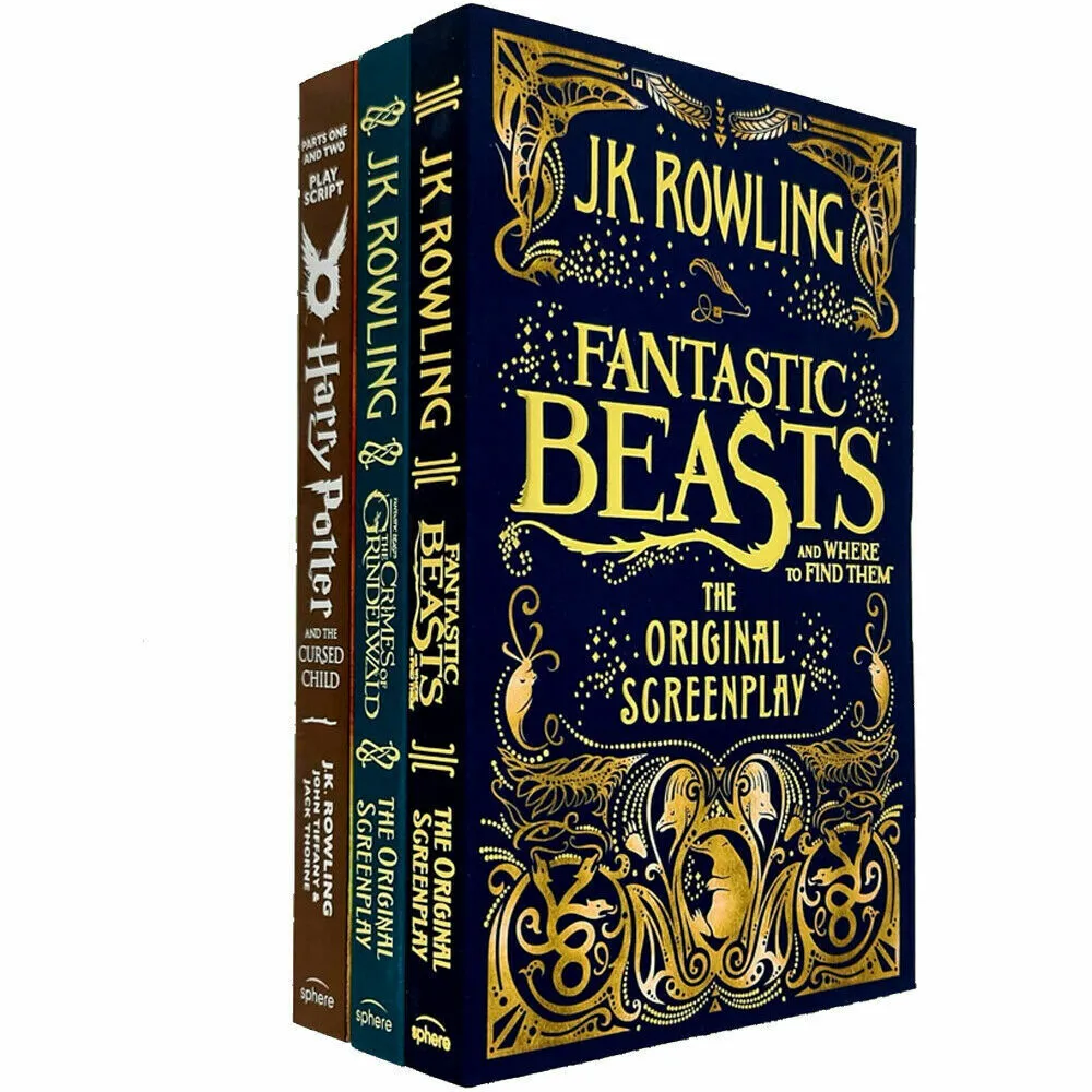 J.K. Rowling 3 Books Collection Set Harry Potter,Fantastic Beasts,Where to Find