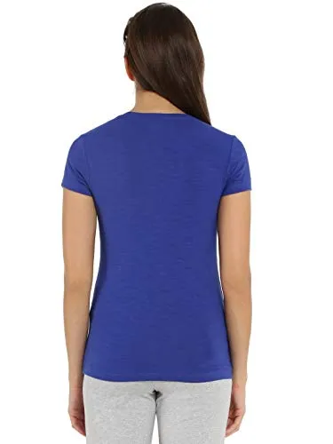 Jockey Women's Cotton Round Neck T-Shirt (UL04-0103-Indigo Crush_Medium)
