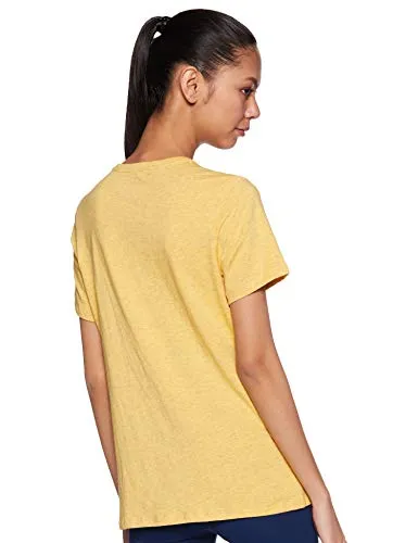 Jockey Women's Regular fit T-Shirt (AW15_Banana Cream Snow Melange X-Large)