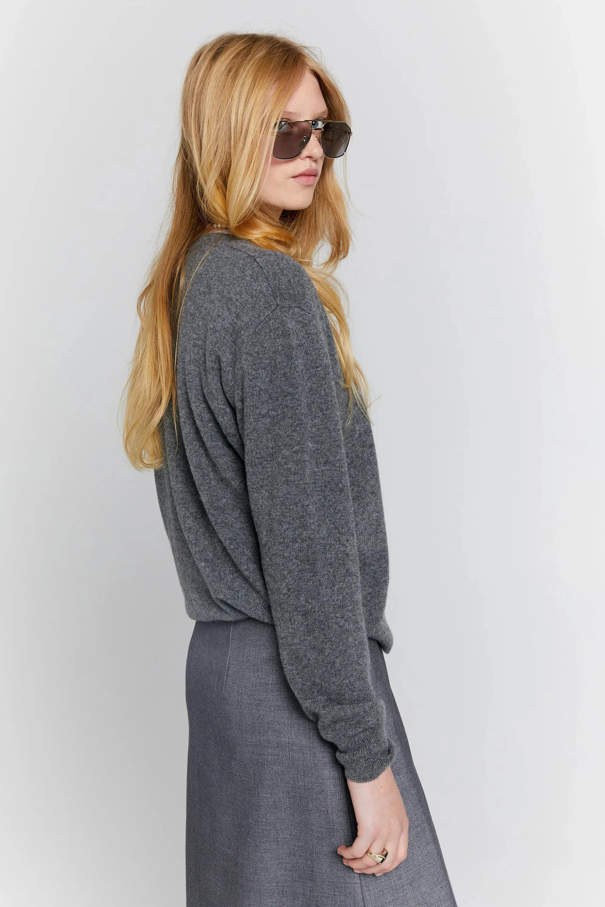 Karen Walker Classic Cashmere Sweater // Charcoal
