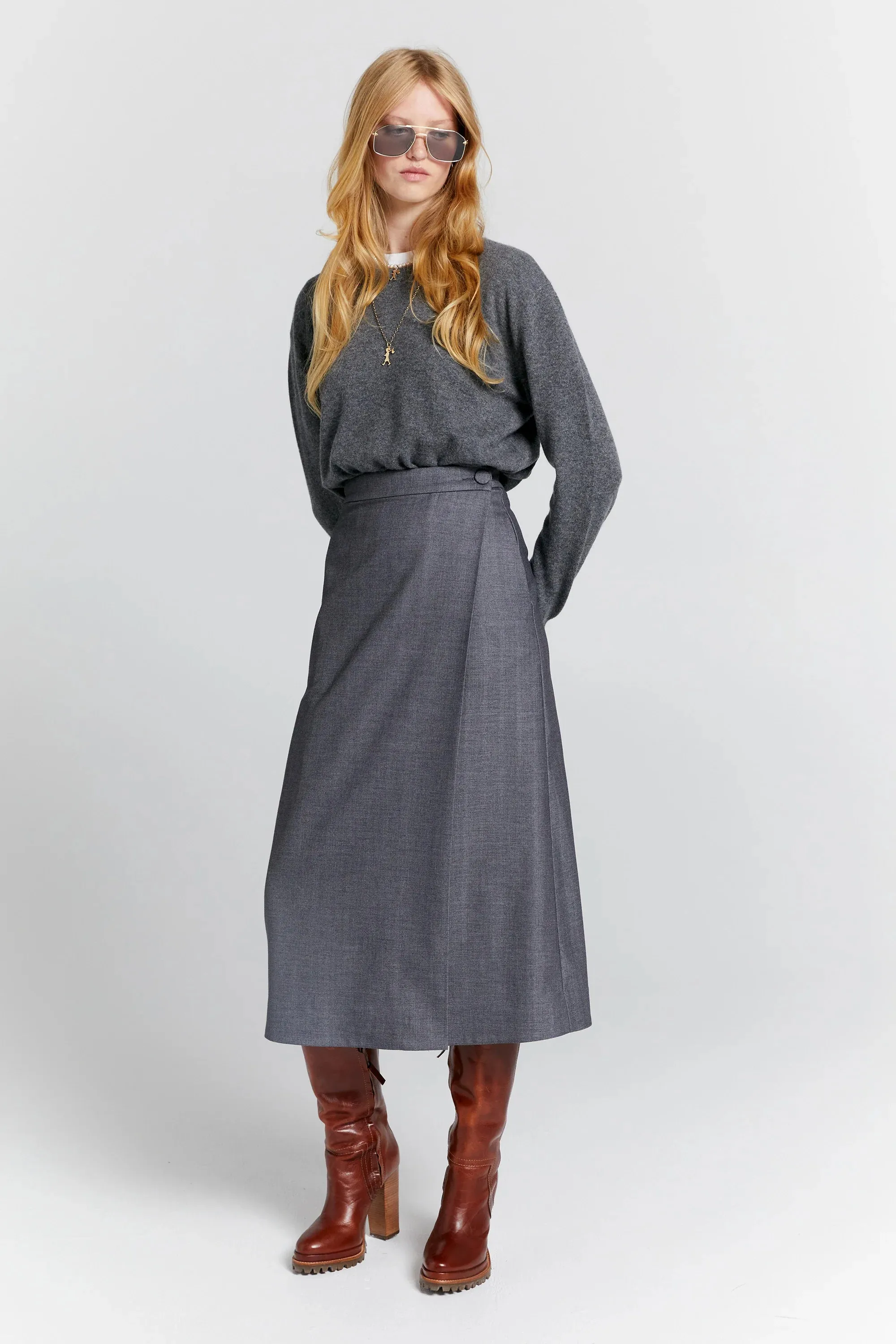 Karen Walker Classic Cashmere Sweater // Charcoal