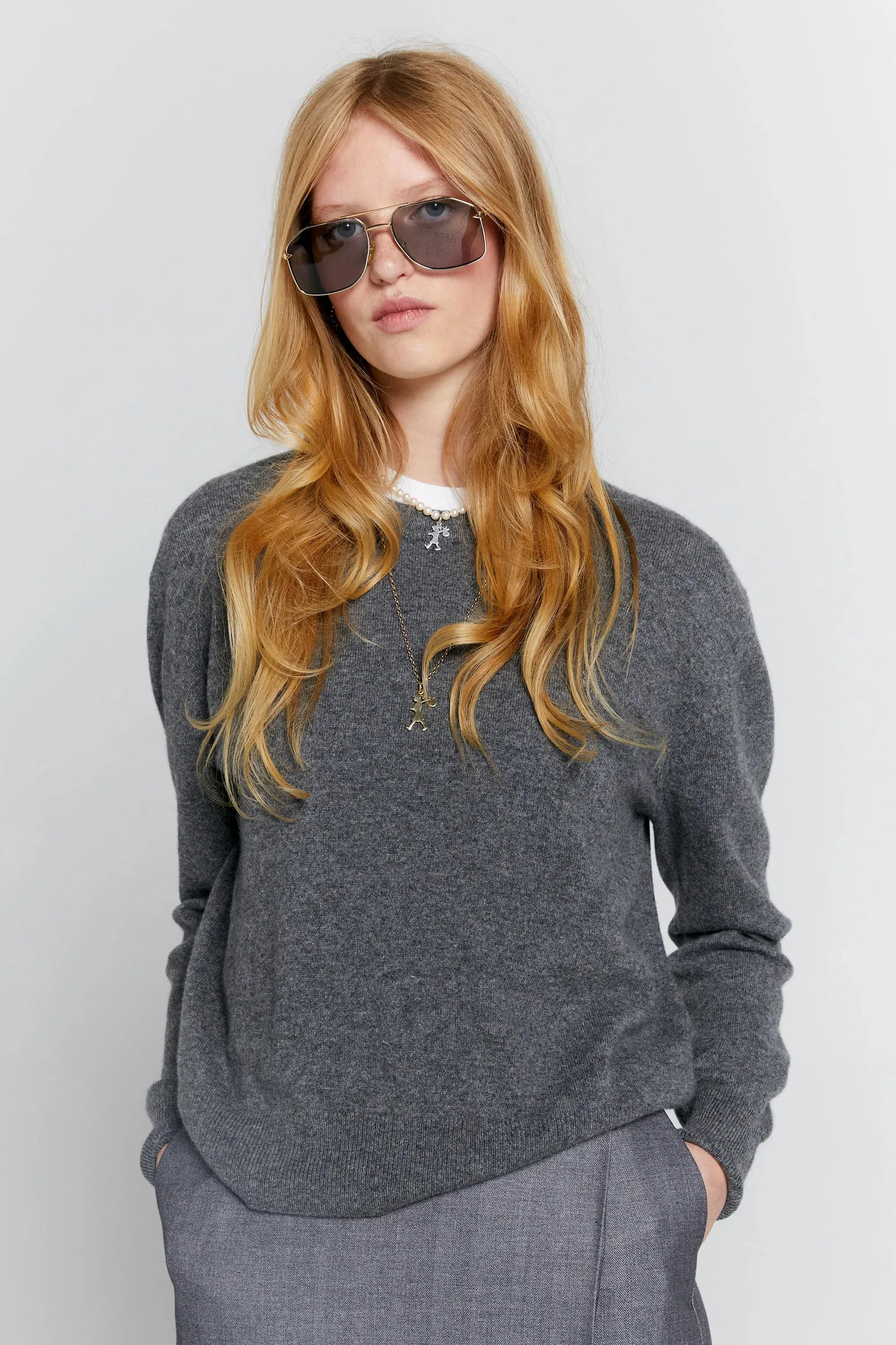 Karen Walker Classic Cashmere Sweater // Charcoal