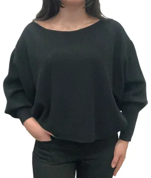 Kerisma Black Ribbed Dolman Sleeve Sweater