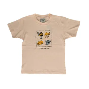Kids T-Shirt 4 Animals on Cream 10