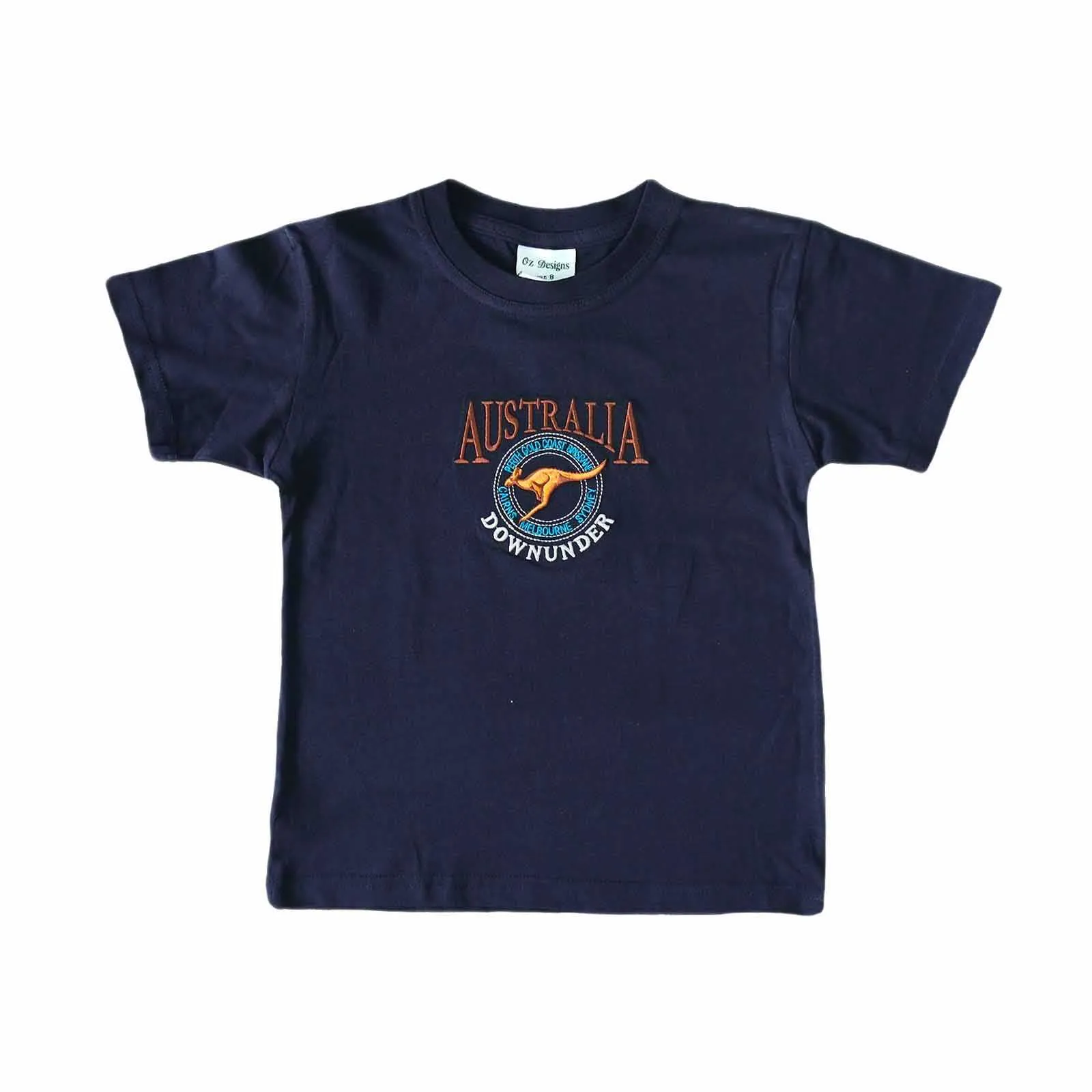 Kids T-Shirts Kangaroo in Circle Navy 12