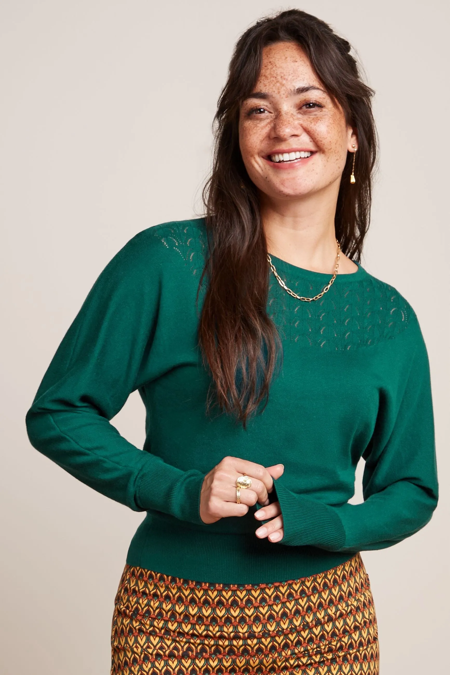 KING LOUIE Valentina Top Club Jumper - Urban Green
