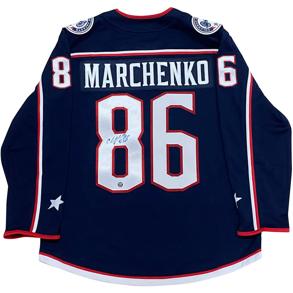 Kirill Marchenko Autographed Columbus Blue Jackets Replica Jersey