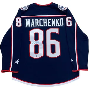 Kirill Marchenko Autographed Columbus Blue Jackets Replica Jersey