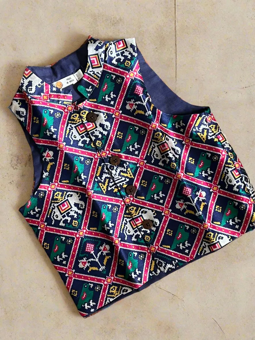 Klingaru Festive Blue Patola Jacket