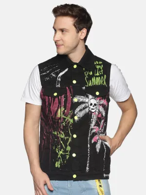 Kultprit Allover print sleeveless jacket