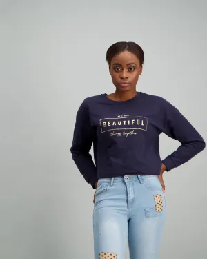 Ladies Active Pull Over - Navy