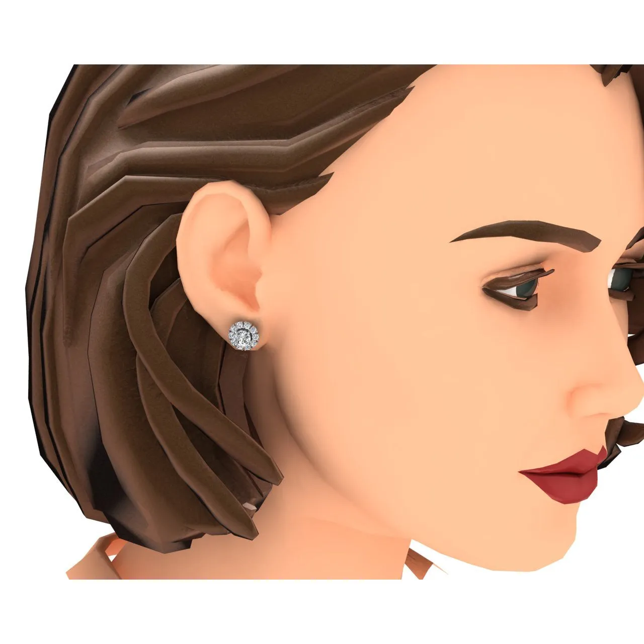 Ladies Mined Diamond Studs With Jackets