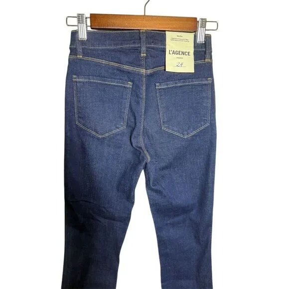 L’Agence Sada Lexington High Rise Cropped Slim Jeans Dark Women’s Size 24 NWT