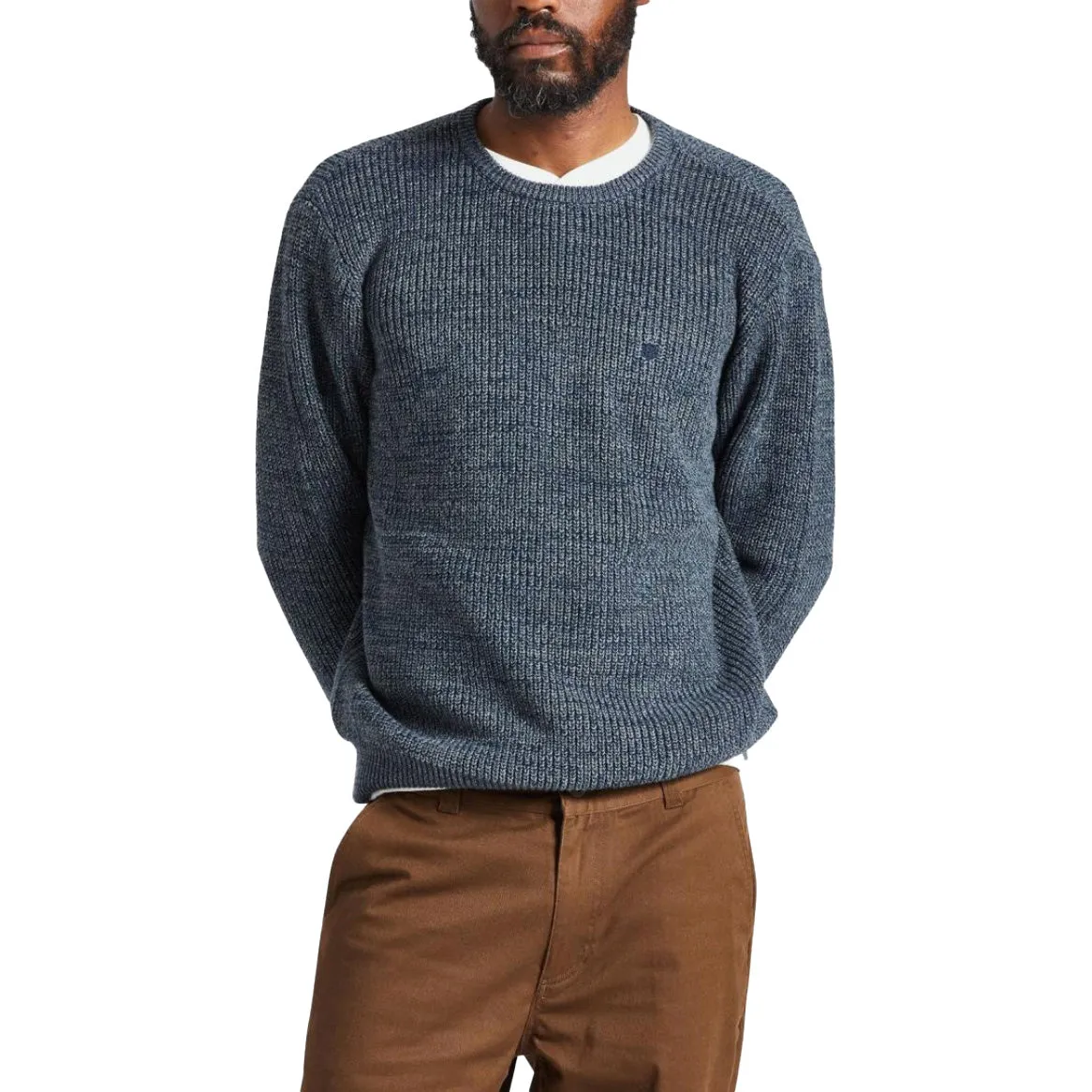 LANDMARK CREW SWEATER HEATHER BLUE