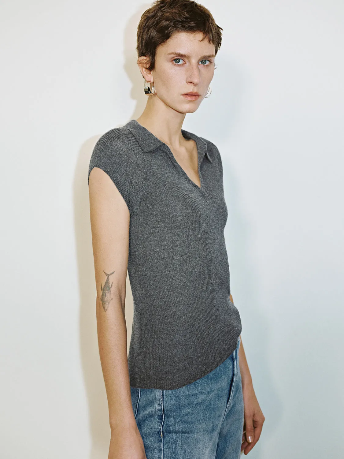 Lapel Knitted T-Shirts