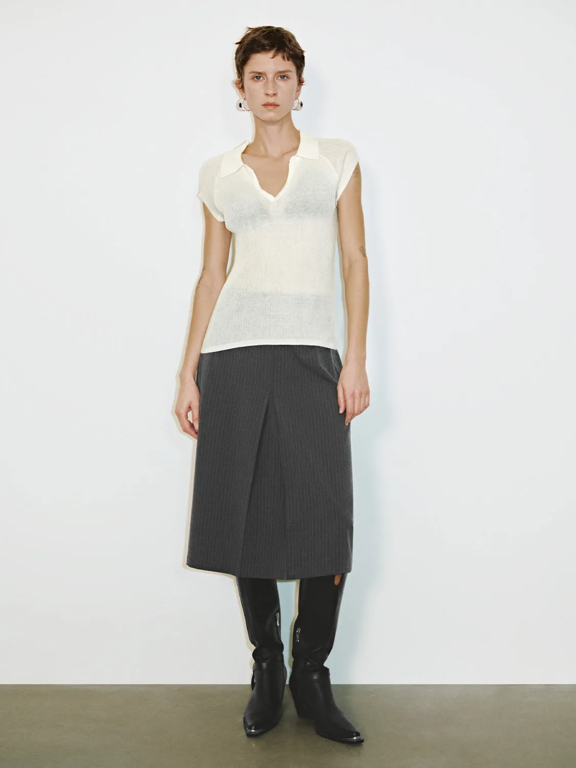 Lapel Knitted T-Shirts