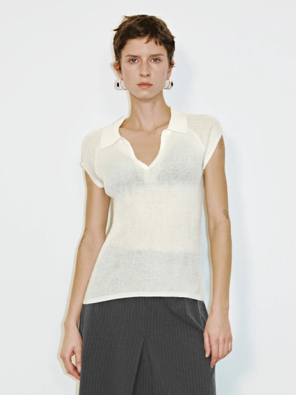 Lapel Knitted T-Shirts