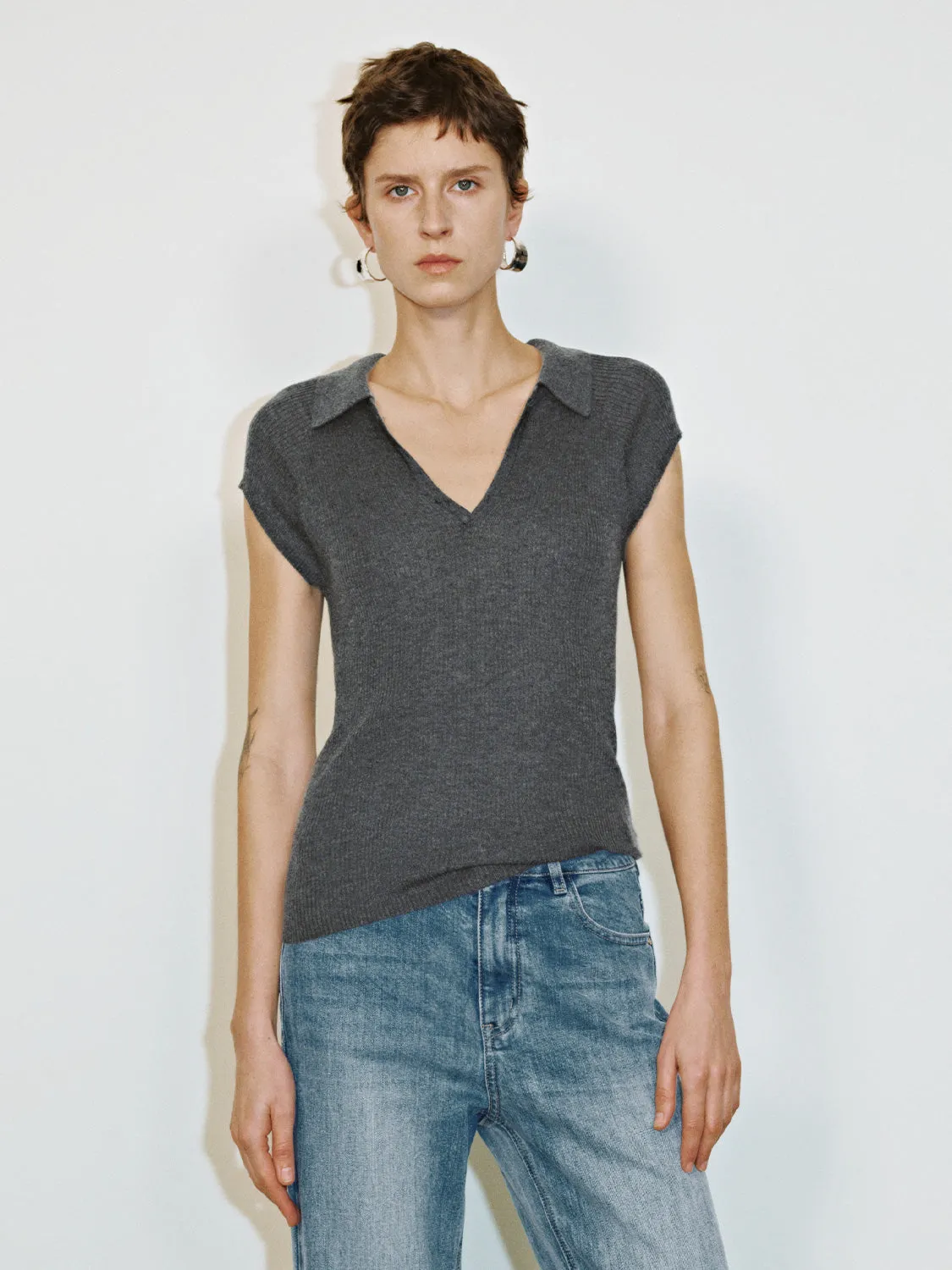 Lapel Knitted T-Shirts