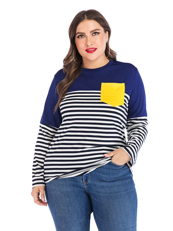 Large Size Stitching Long Sleeve Sweater