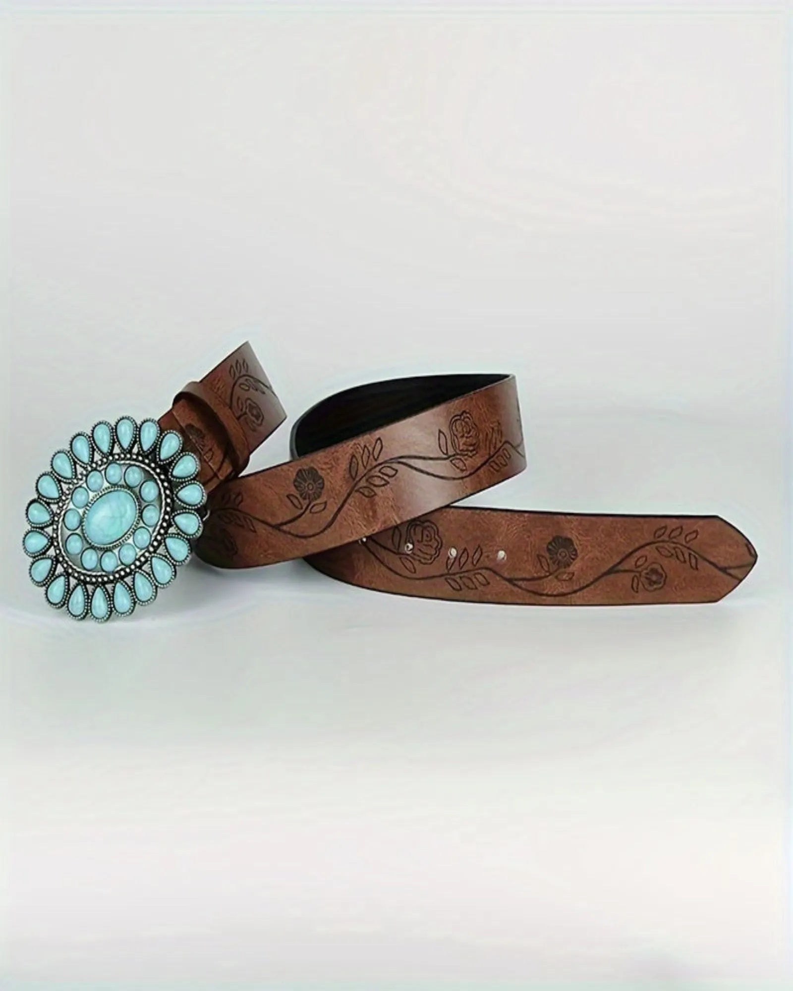 Lavinia – Bohemian Turquoise Belt with Vintage Brown Band