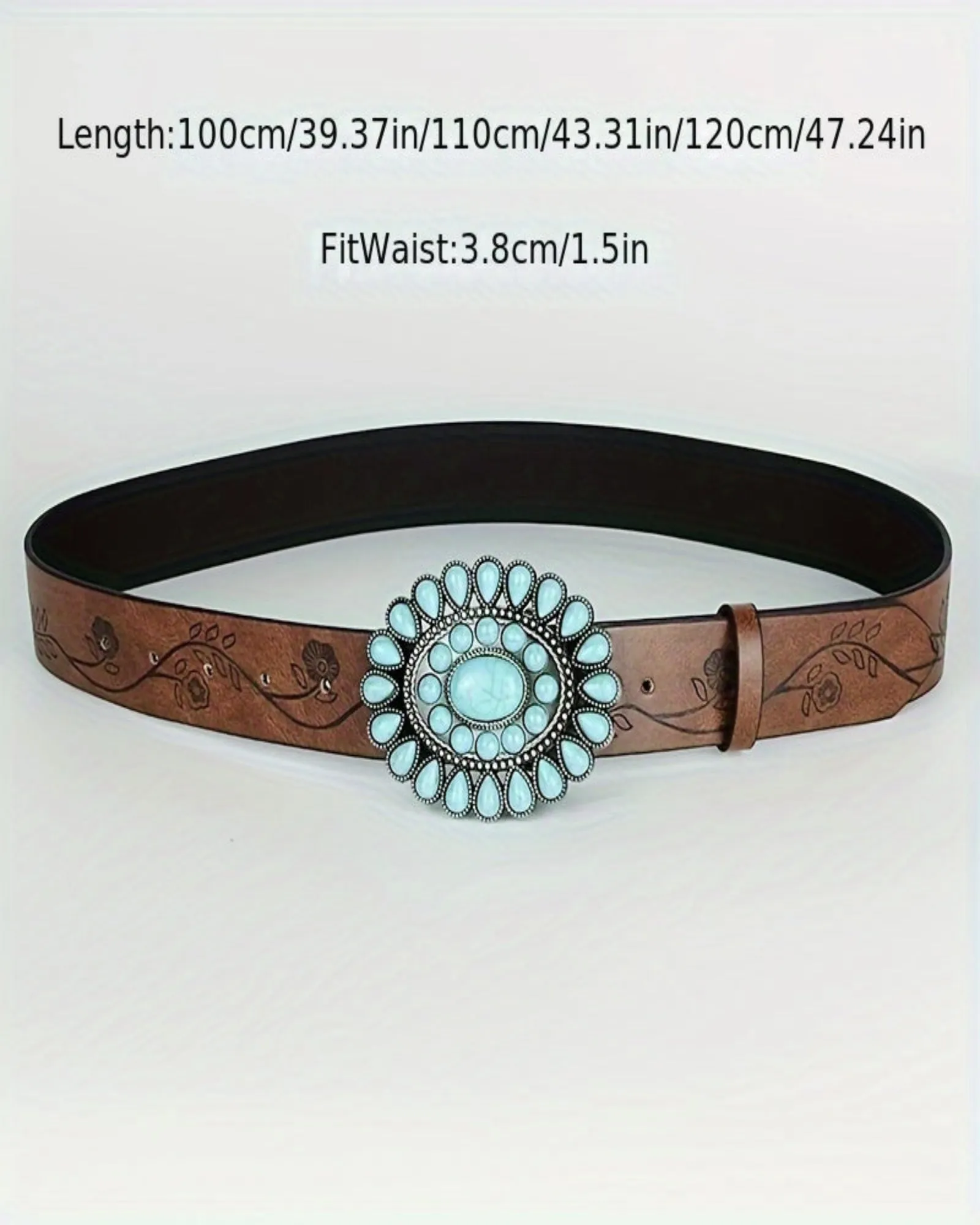 Lavinia – Bohemian Turquoise Belt with Vintage Brown Band