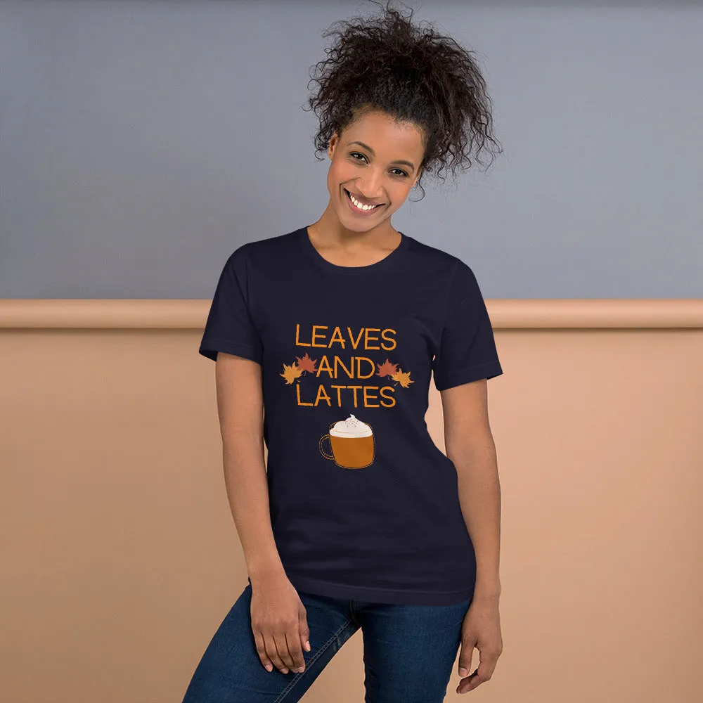 Leaves and Lattes Autumn Fall Season Coffee Lover T-Shirt