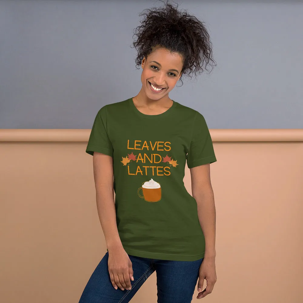 Leaves and Lattes Autumn Fall Season Coffee Lover T-Shirt