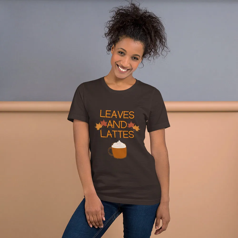 Leaves and Lattes Autumn Fall Season Coffee Lover T-Shirt