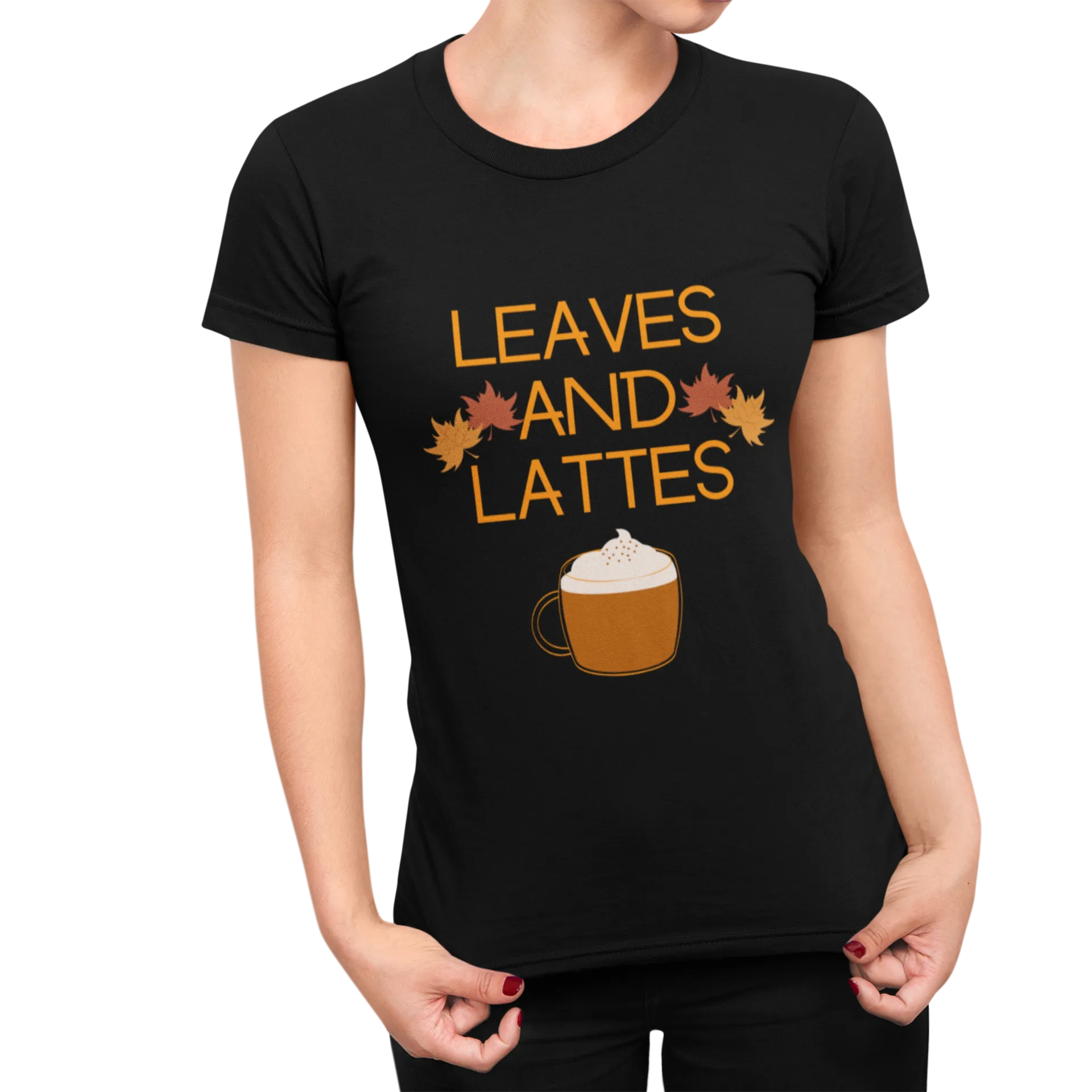 Leaves and Lattes Autumn Fall Season Coffee Lover T-Shirt