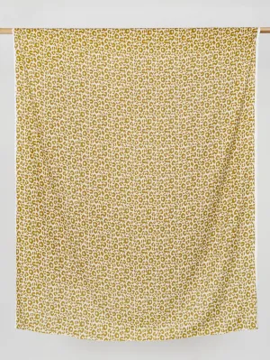 Leopard Print Ecovero Viscose Crepe - Cream   Gold - Swatch